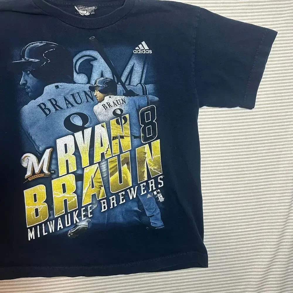Adidas Ryan Braun Milwaukee Brewers T-Shirt Kids Large